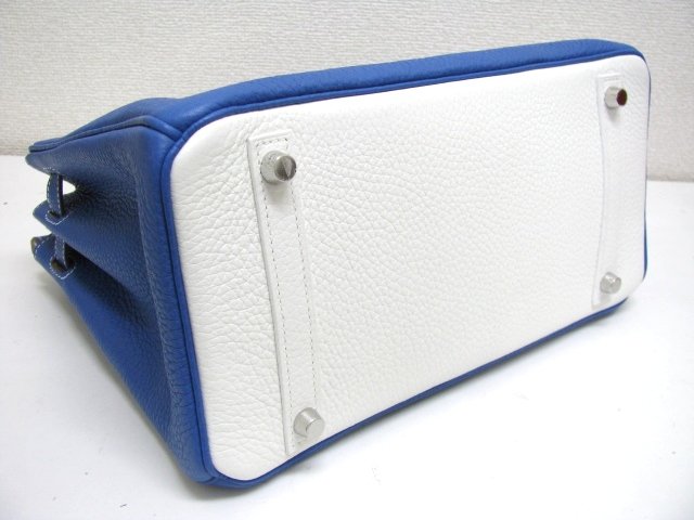 エルメス バーキン30 エクラトリヨンクレマンス-ミコノス×ブラン(ホワイト)